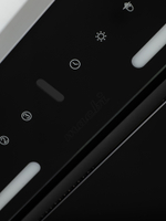 Вытяжка кухонная LedyDC-60GT (BLACK) черный, D150мм,1100м3/ч, полновстраиваемая, ИНВЕРТОРНЫЙ Мотор 110Ватт (Энергетическая эфф-ть класс А+), стекло 60см, сенсорное управление + управление жестами (MACBI)