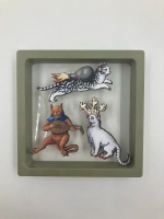 Страдающие броши «Коты» (турбокот, королевский кот, кот с лютней)