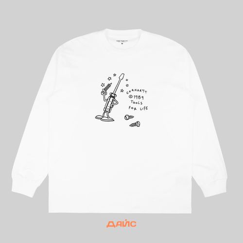Лонгслив мужской Carhartt WIP Tools For Life артикул:I033248_white - купить в магазине Дайс