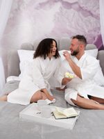 Халат для бани вафельный 48-50 белый