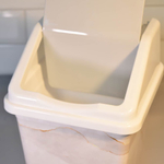 Ведро для мусора 5л с подвижной крышкой квадратное "Белый мрамор"