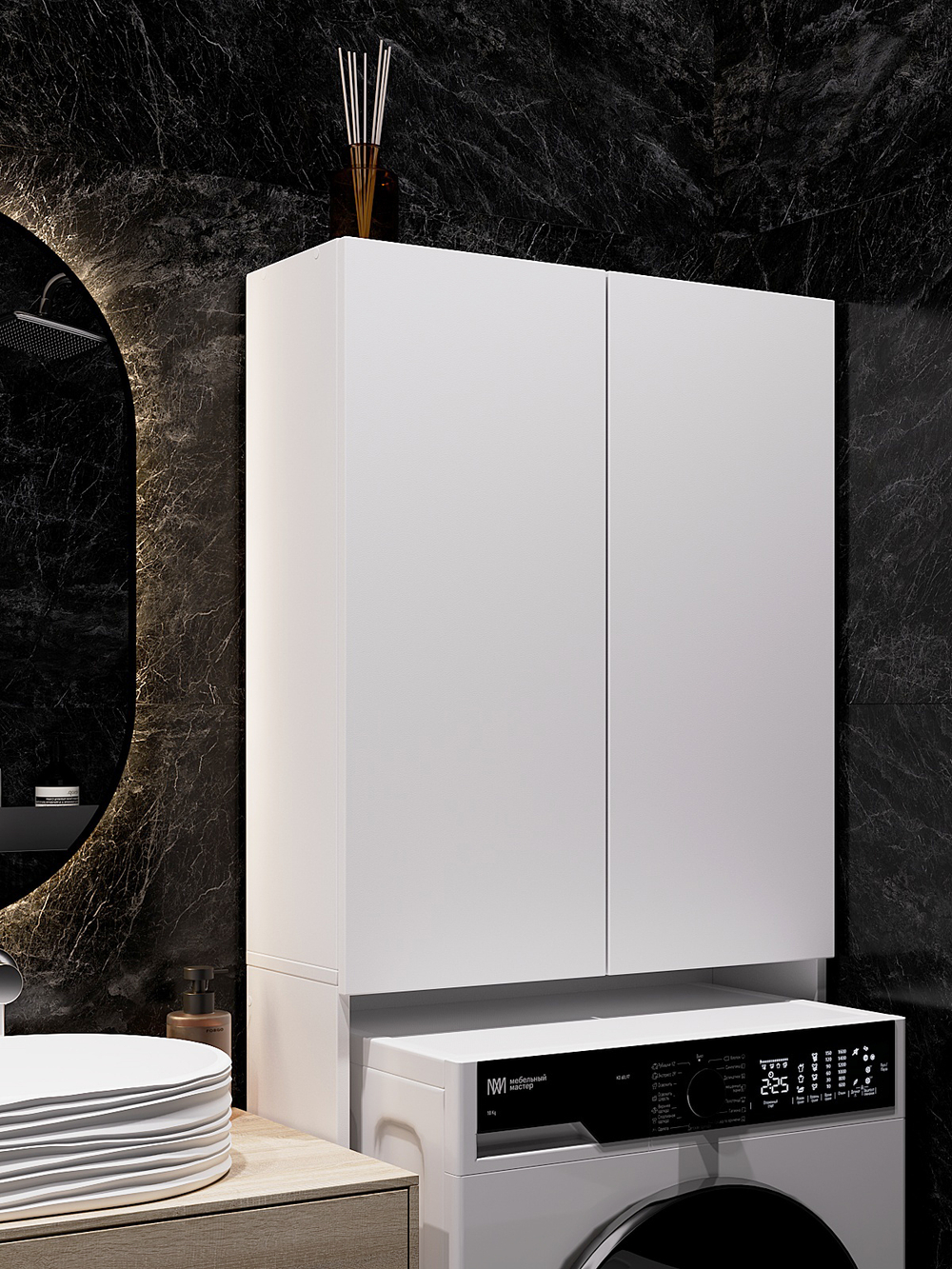 Шкаф-пенал в ванную над стиральной машиной