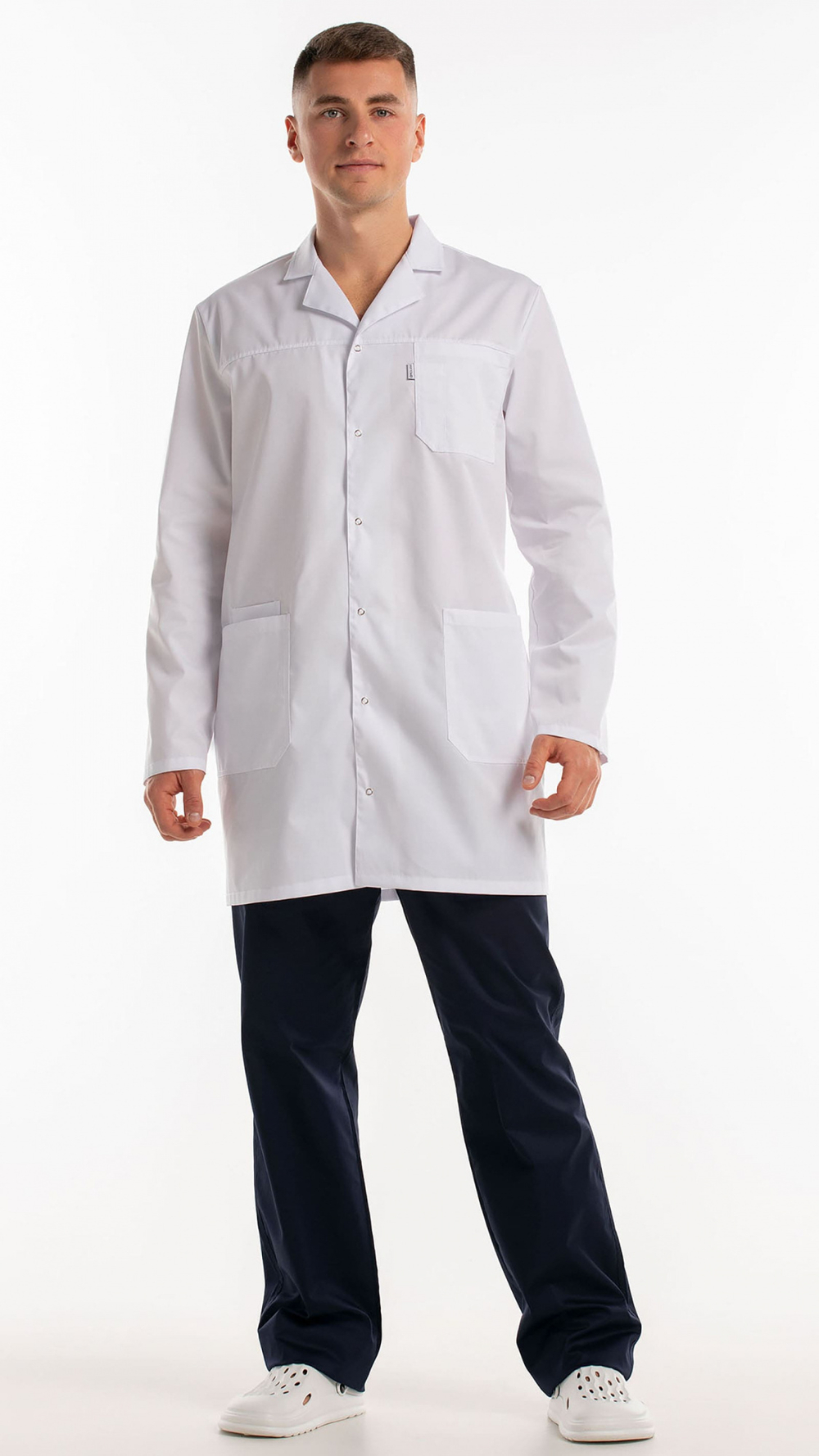 Халат медицинский Максим CVC на кнопках