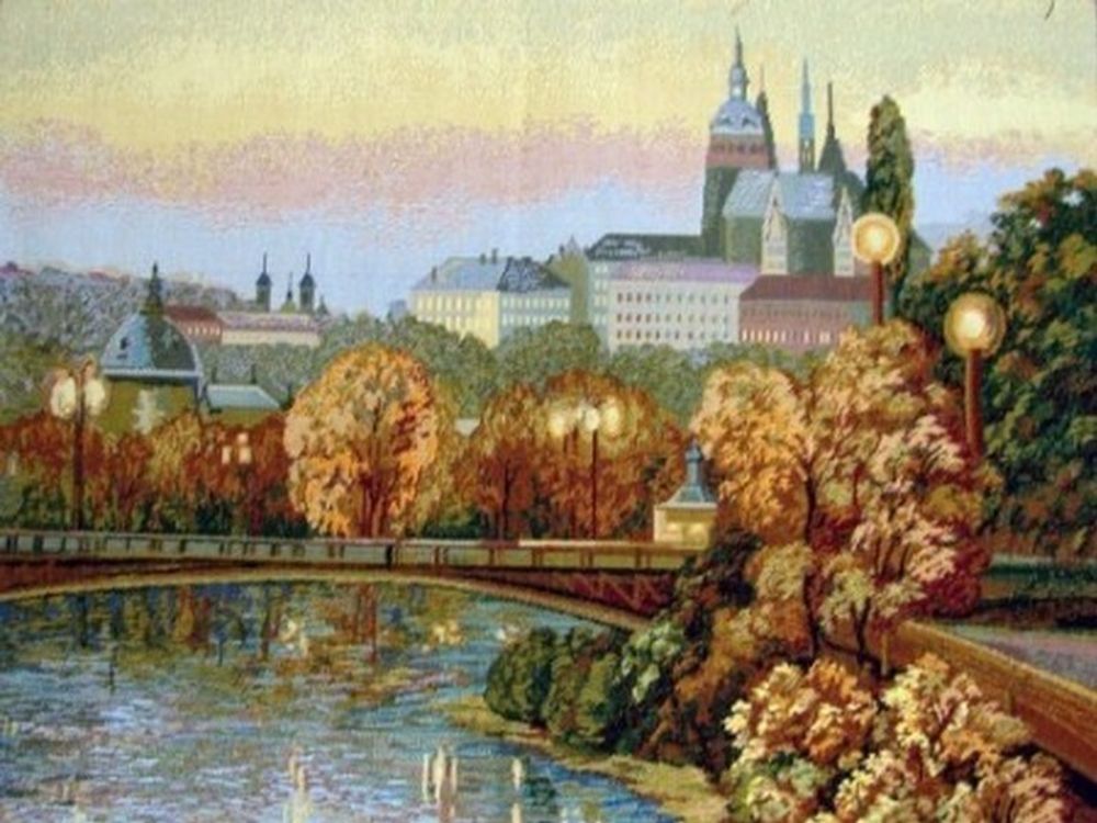 Гобеленовая картина &quot;D. ПРАГА&quot; в багетной раме, Россия.