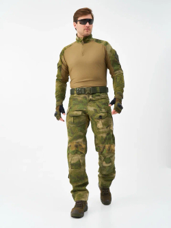 Брюки тактические мужские GEN 3 COMBAT A-TACS FG (ГЕН 3 КОМБАТ А-ТАКС ФГ), MIMICRYA материал рипстоп нейлон + хлопок (50%*50% NYCO), расцветка A-TACS FG (МОХ)