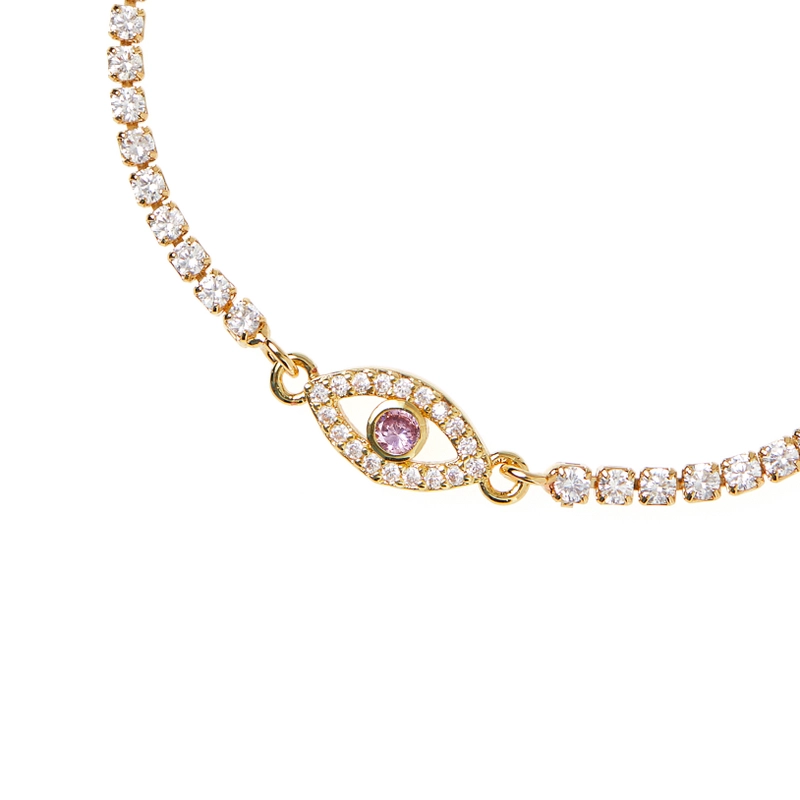 Браслет Золотой Кристальный Глаз – Розовый