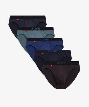 Трусы (5шт) мужские слипы спорт ATLANTIC, 5SMP-004, графитовые + аквамарин + темно-голубые + темно-синие + эспрессо