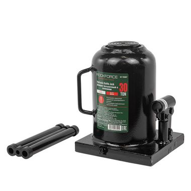 Домкрат бутылочный гидравлический ''PROFI''30т с клапаном на усиленной площадке 150х185мм(h min 262мм, h max 532мм) RockForce##Rock FORCE RF-T93007(DS)