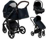 Детская коляска Roan Esso 3 в 1 с автокреслом Tutis Elo Lux EduSky Black ESS111/1 Caviar/Black