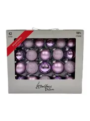 Набор стеклянных шаров Лавандовый микс 42 шт., Christmas De Luxe (87168)