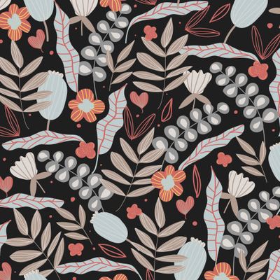 цветы на чёрном