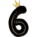 Шар фольгированный Цифра 6 115 см (Черный)