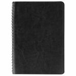 Тетрадь А5 (148x218 мм), BRAUBERG "Office PRO", гибкая, под кожу, гребень, 80 л., черная, 111046