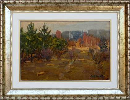 Картина Стрелова А.Е. "Молодые сосенки" картон/масло 31х46