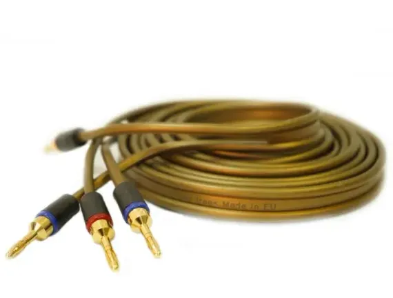 Готовый акустический кабель Van den Hul The Goldwater 2х2м с разъемами "банан". Цвет: золотистый