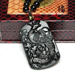 Подвеска Небесный Феникс натуральный обсидиан. О-8