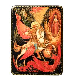 ШК-19/29 Шкатулка в технике декупаж «Георгий Победоносец» (15х11х3,5)