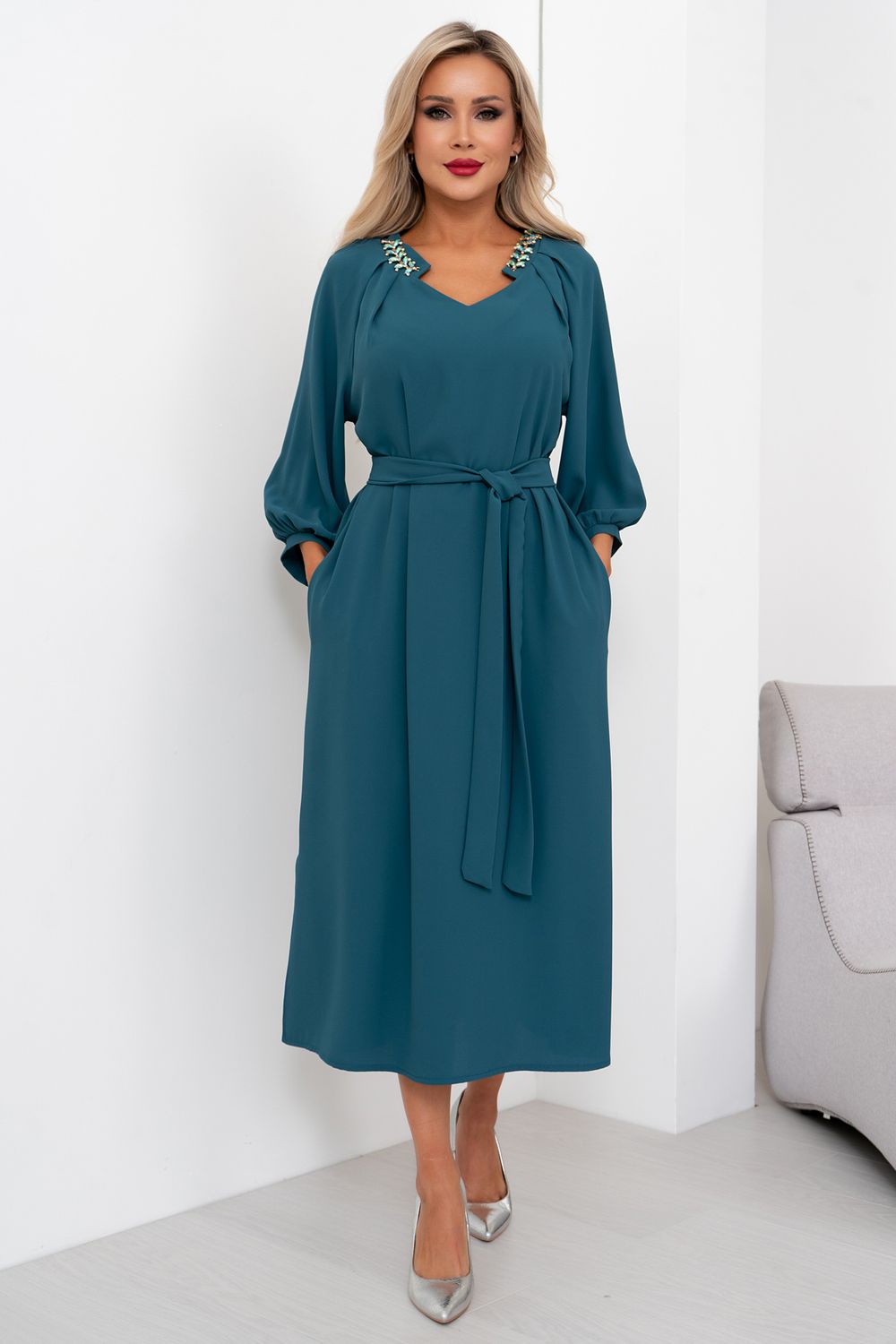 Платье Севилья (морская волна) Р11-1196/2 Nikol