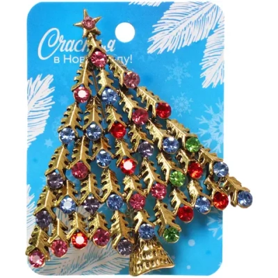 Брошь «Зимняя сказка - Ёлочка» 7,1*6,0см