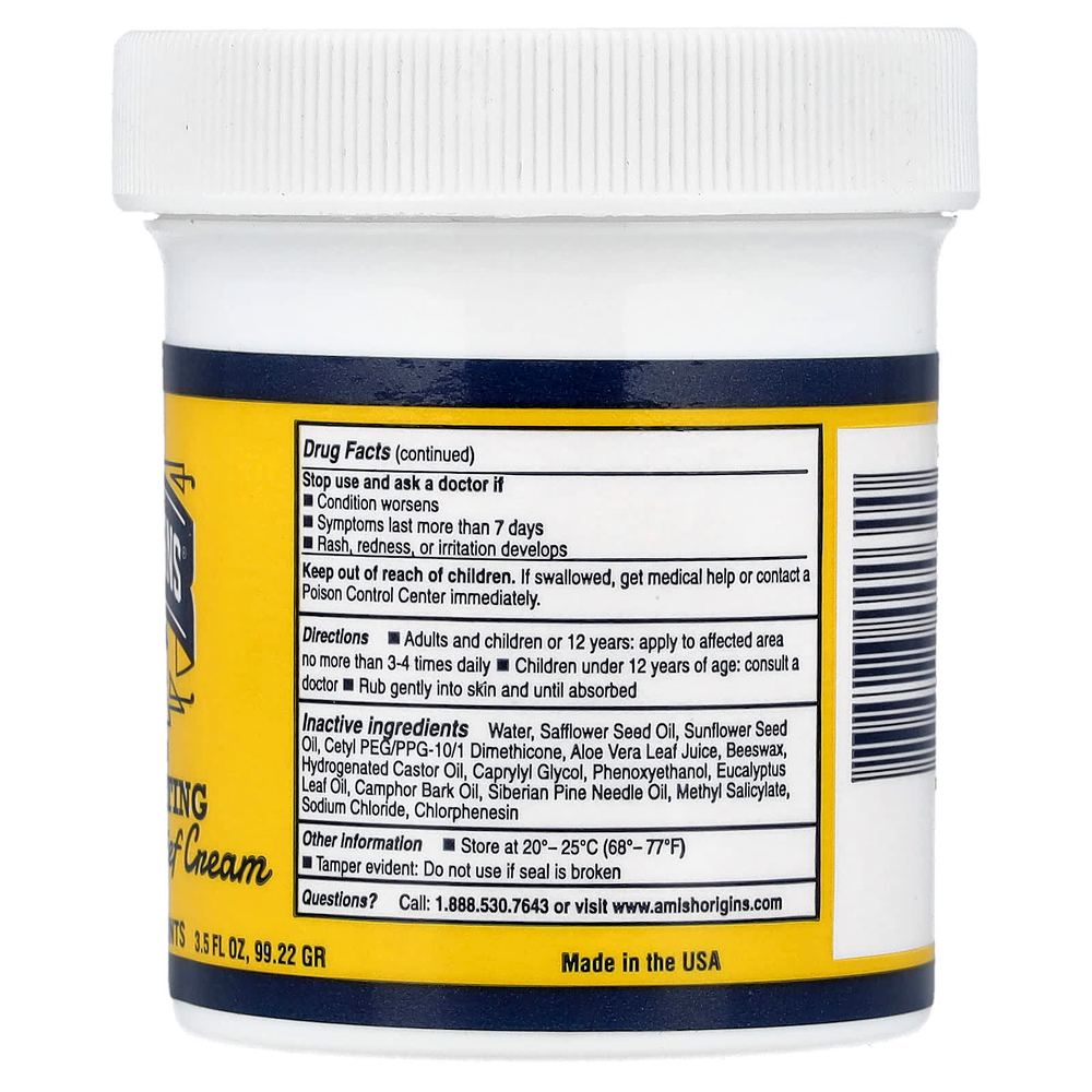 Amish Origins, глубоко проникающий, нежирный обезболивающий крем, 99,22 г (3,5 жидк. унции)