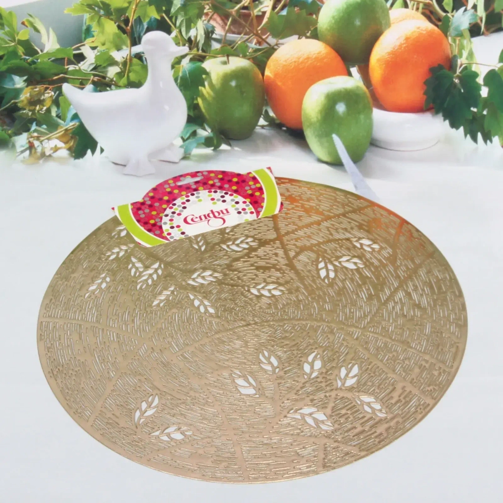 Салфетка плетеная 38см «Весна» золото