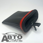 Подставка под телефон (мешок) черный КОЖА с Красной окантовкой