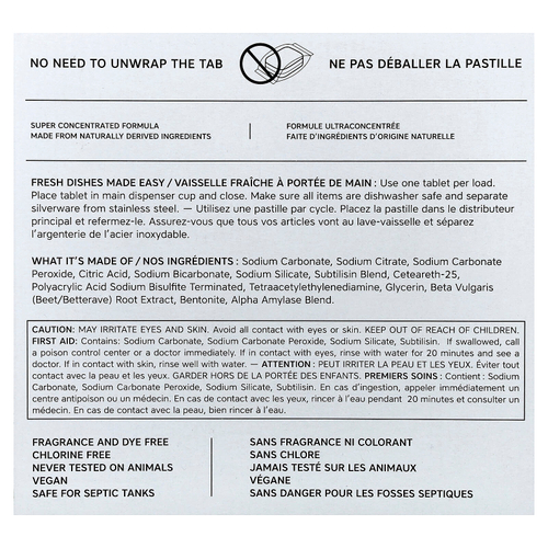 The Unscented Company, Таблетки для посудомоечной машины, 30 таблеток, 360 г (12,7 унции)
