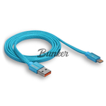 Кабель USB-8-pin WALKER C755, синий, плоский, 1 м, 2.4А