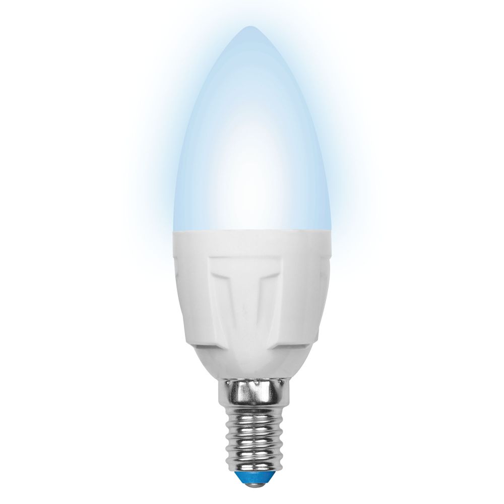 Лампа светодиодная LED-C37 7W/NW/E14/FR PLP01WH Форма &quot;свеча&quot; матовая ЯРКАЯ, Белый свет 4000К UL-00002411