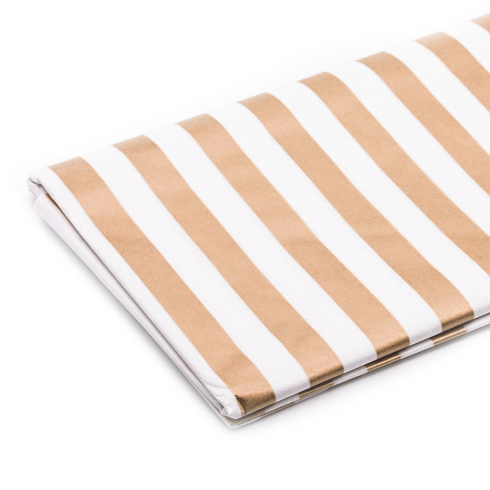 Бумага упаковочная тишью Розовое золото Полоска 50*70 см 10 листов