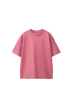 ZARA БАЗОВАЯ ОДНОТОННАЯ ФУТБОЛКА, ЛИНЯЛЫЙ РОЗОВЫЙ