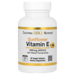 California Gold Nutrition, витамин E из подсолнечника со смешанными токоферолами, 400 МЕ, 90 растительных капсул