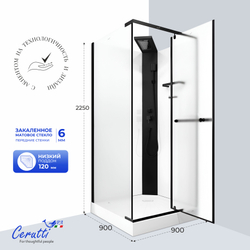 Душевая кабина Ceruttispa (ЧеруттиСпа) MiMi90BF, с низким поддоном, 90x90x225