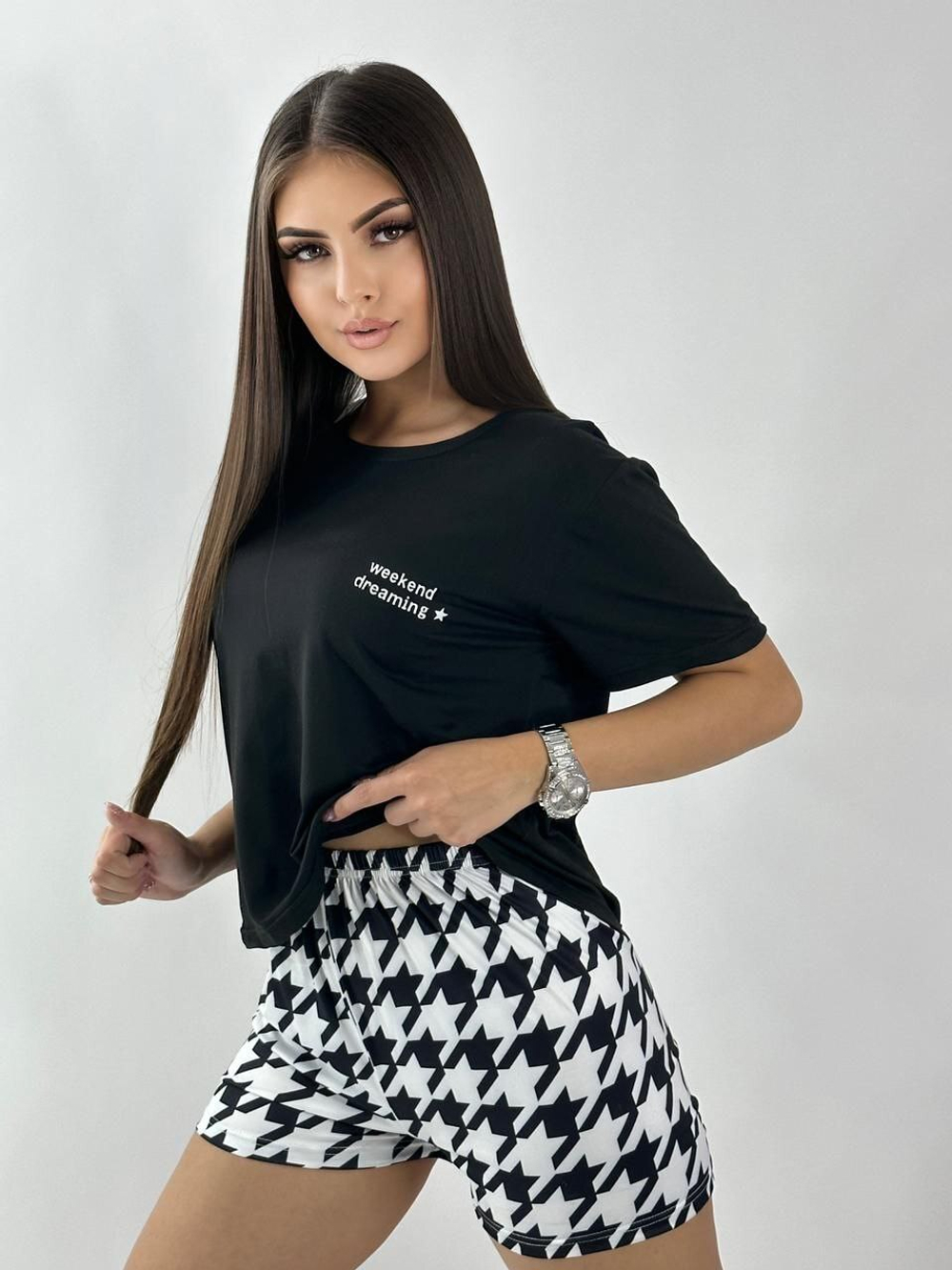 [m]П/ж шорты+футболка В0011