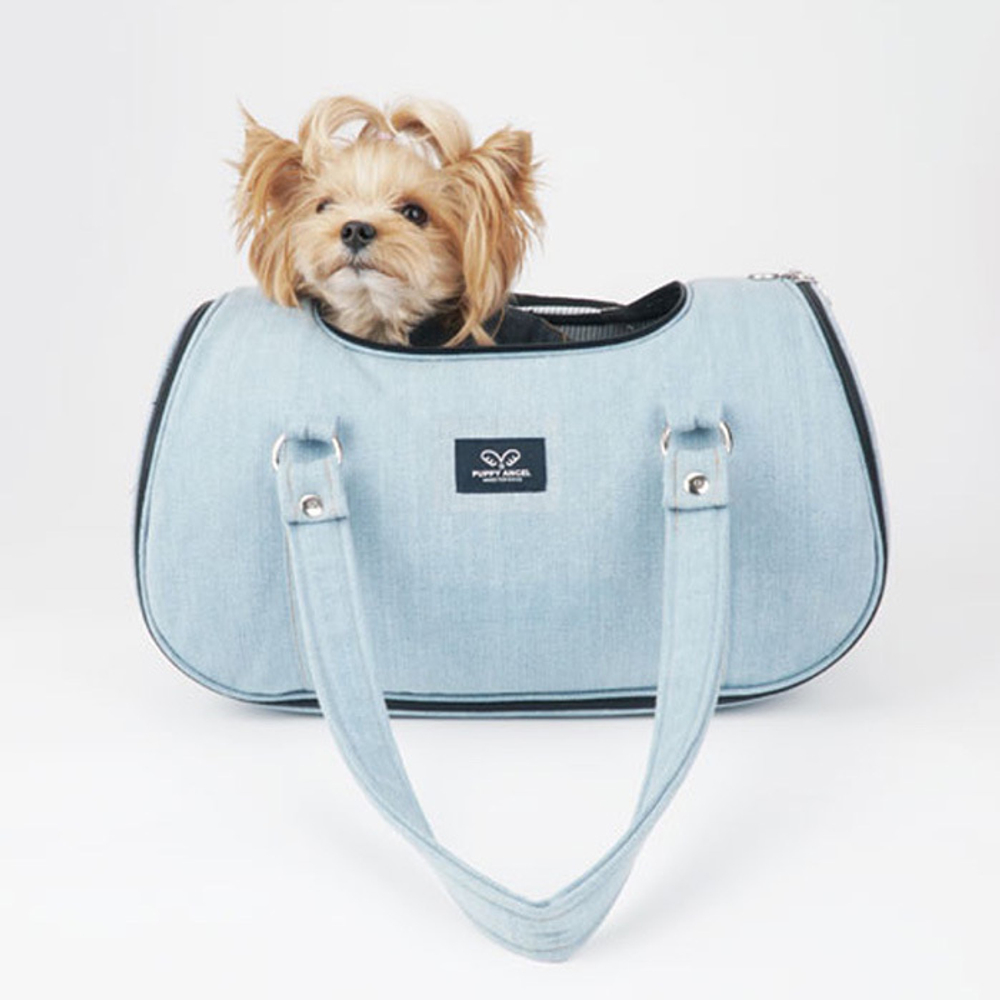 111 Сумка авиа "Фаворит" , джинсовая / сумка-переноска для САМОЛЕТА Puppy Angel / DENIM "Herringbone Travel Carrier"