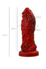 Вибратор Black&Red Monster Docus красный 20 см