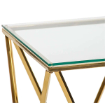 Столик журнальный LA ALTA CELESTE прозрачное стекло 50*50*55, каркас золото