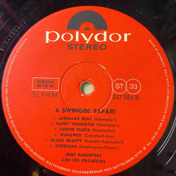 Винтажная виниловая пластинка LP Bert Kaempfert And His Orchestra A Swingin Safari (Germany 1966)