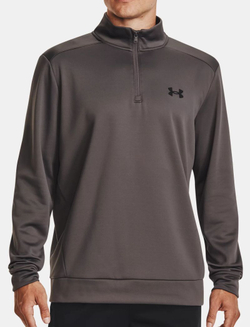 Мужская теннисная кофта Under Armour Men's Armour Fleece 1/4 Zip - fresh clay/black