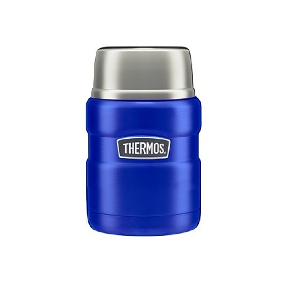 Термос для еды THERMOS KING SK-3000 0.47L, складная ложка, синий