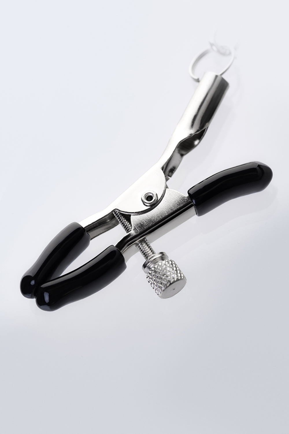 Зажимы для сосков с кольцом для пениса серебристые