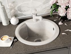 Мойка каменная S-2 глянец (Sim Gran), Бежевый