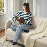 3-местный диван - IKEA LINANÄS/LINANAS, 76x80,5x197см, серый/светло-серый, ЛИНАНАС ИКЕА