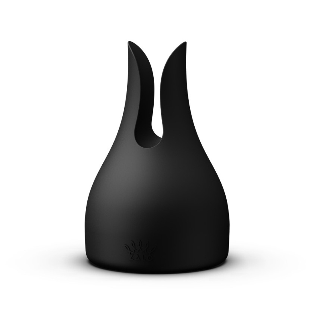 Чёрный аккумуляторный вибратор-вонд 29,1см с насадками Zalo Kyro Wand Massager Obsidian Black