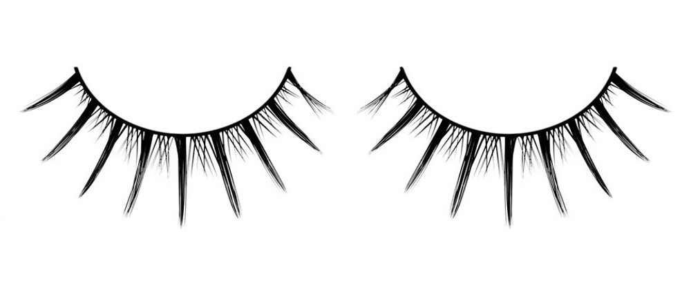 Короткие черные ресницы с отдельными длинными ресничками Deluxe (Цвет: черный)