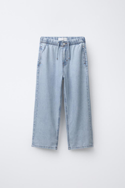 ZARA ДЖИНСЫ ШИРОКОГО КРОЯ, СИНИЙ