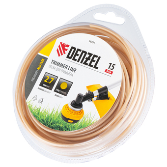 Леска для триммера армированная алюминием круглая, 2,7мм х 15м, блистер ALUFLEX Denzel