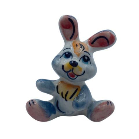 Фигурка Зайка Вася цветная гжель
