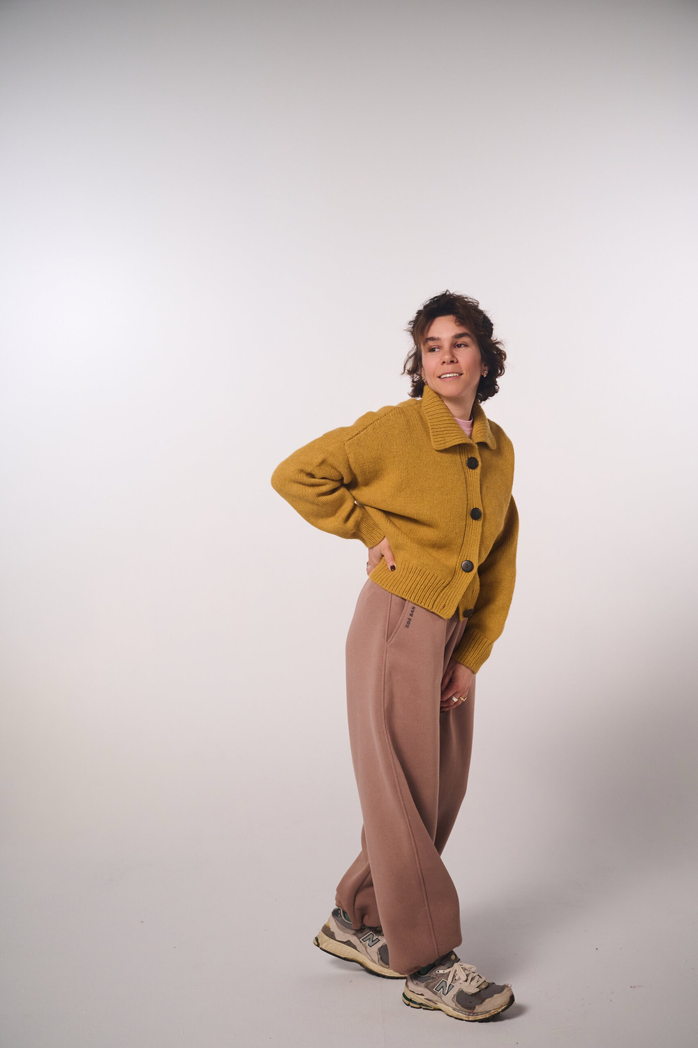 Брюки-бананы с начесом из футера "Кофе с молоком"