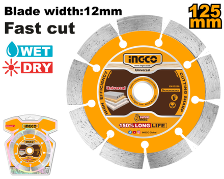 Диск алмазный сегментный INGCO DMD011251 INDUSTRIAL 125хх22,2 мм